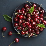 Bing Cherries are very sweet and dark, perfect to eat right off the tree. 