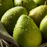 D'anjou Pears have a round shape and a bright green color even when ripe.